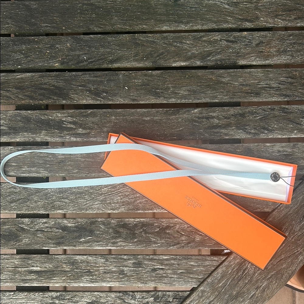 Authentic Hermes Lanyard-Light Blue
